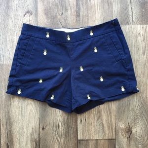 J. Crew Embroidered Pineapple Shorts